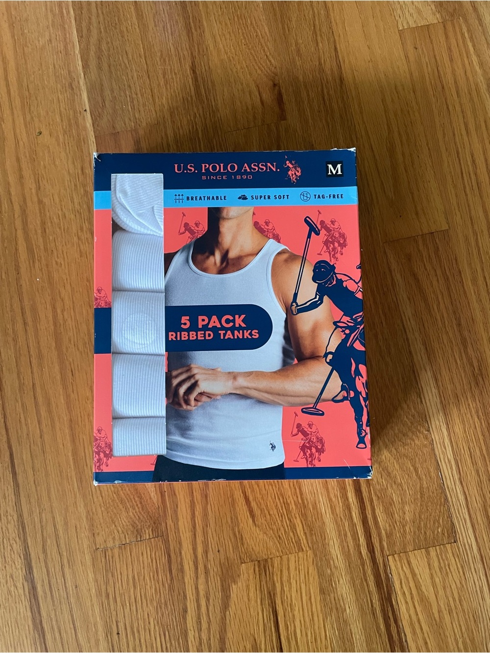 U.S. Polo Assn. White 5-Pack Ribbed Tank Undershirts